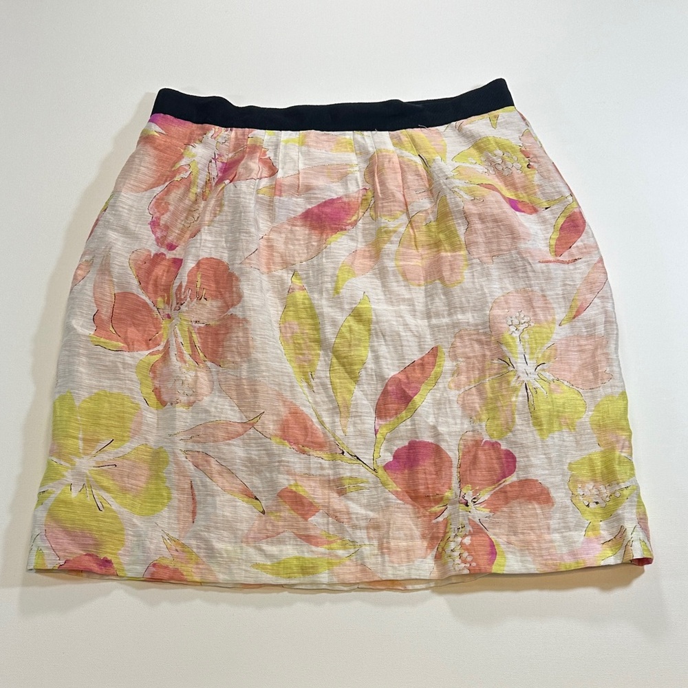 Ann Taylor LOFT Floral Linen Blend Skirt Women’s Size 10